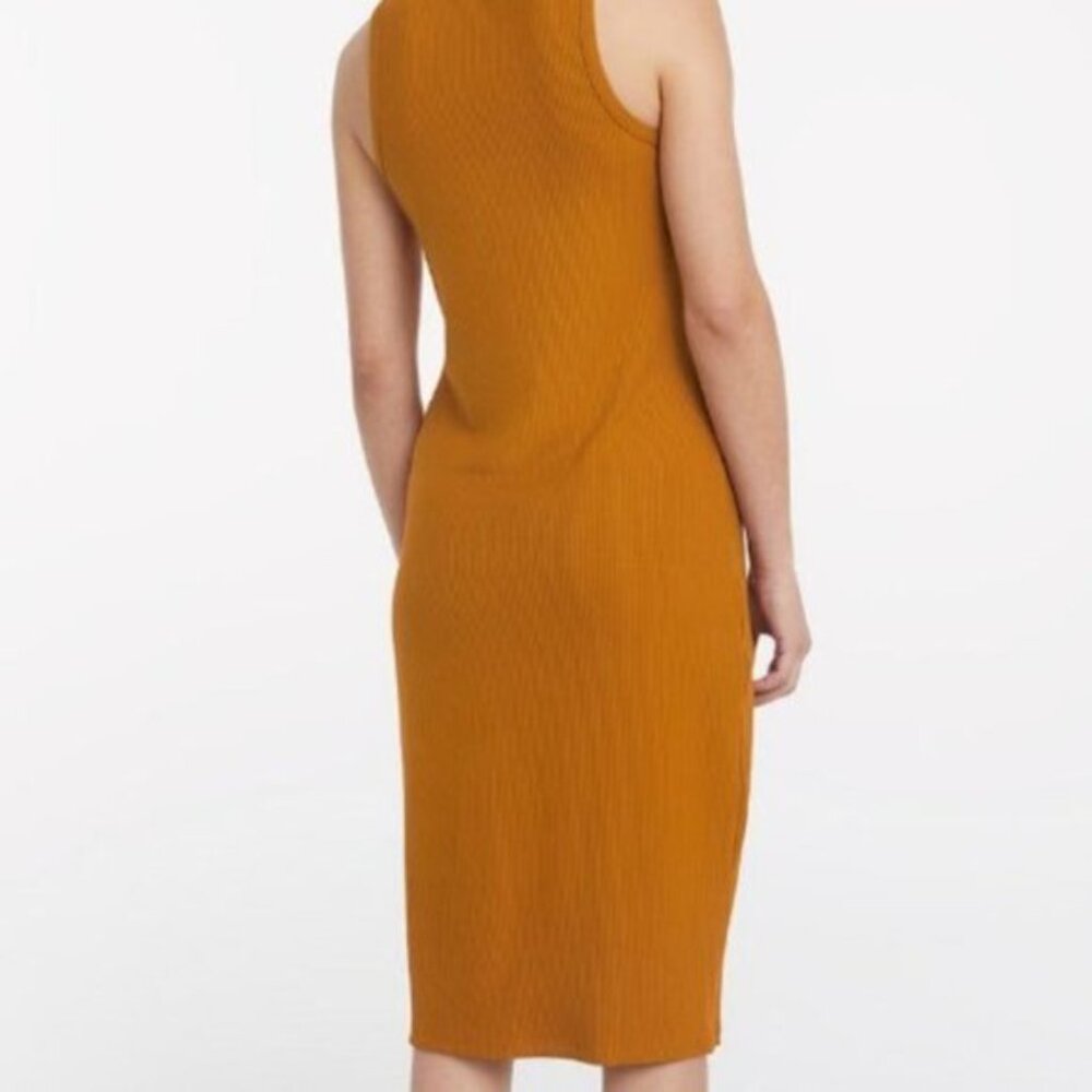 New Reitmans Fitted Sleeveless Ribbed Bodycon Midi Almond Dress Size XL - Picture 4 of 14